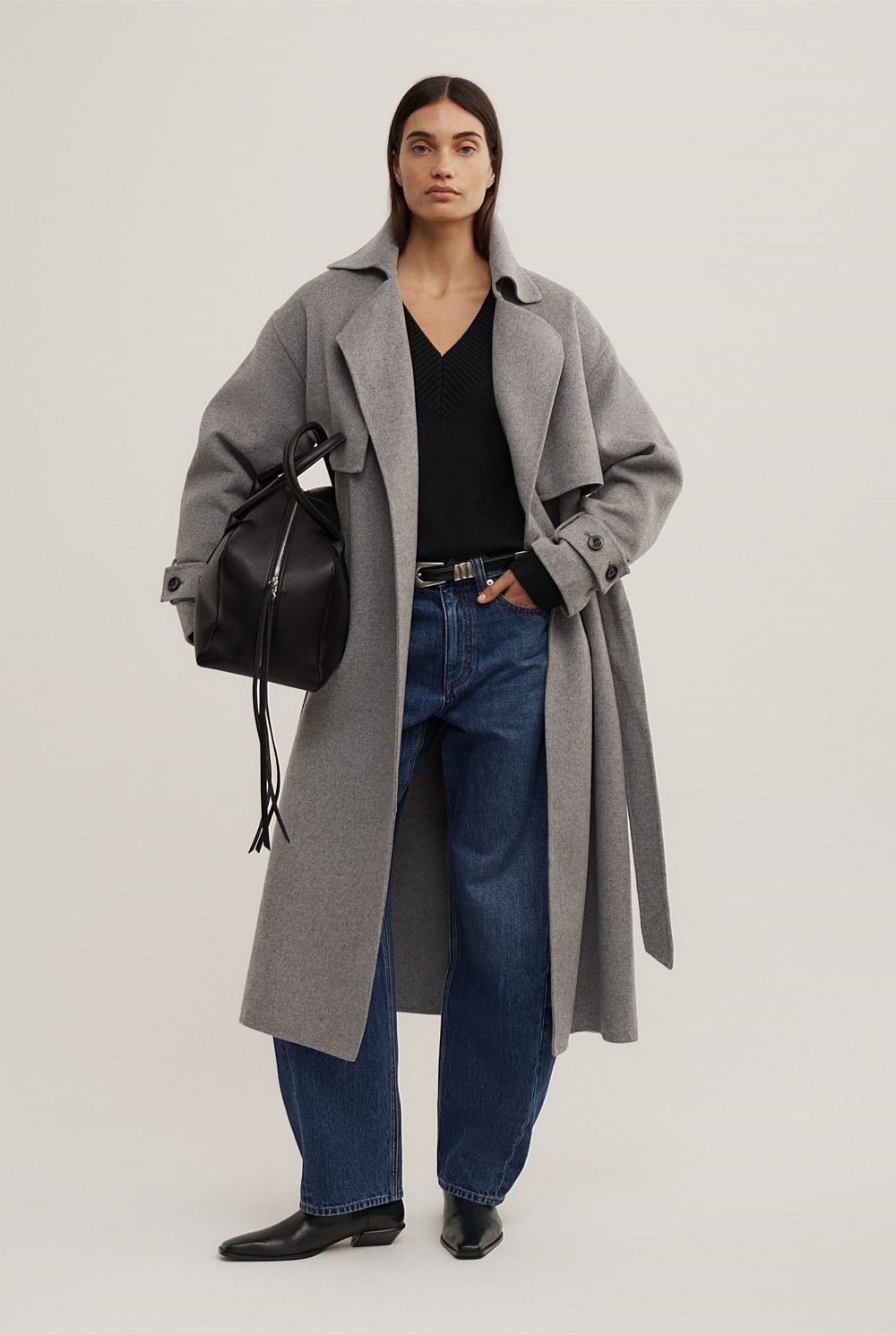 Wool Blend Trench Coat