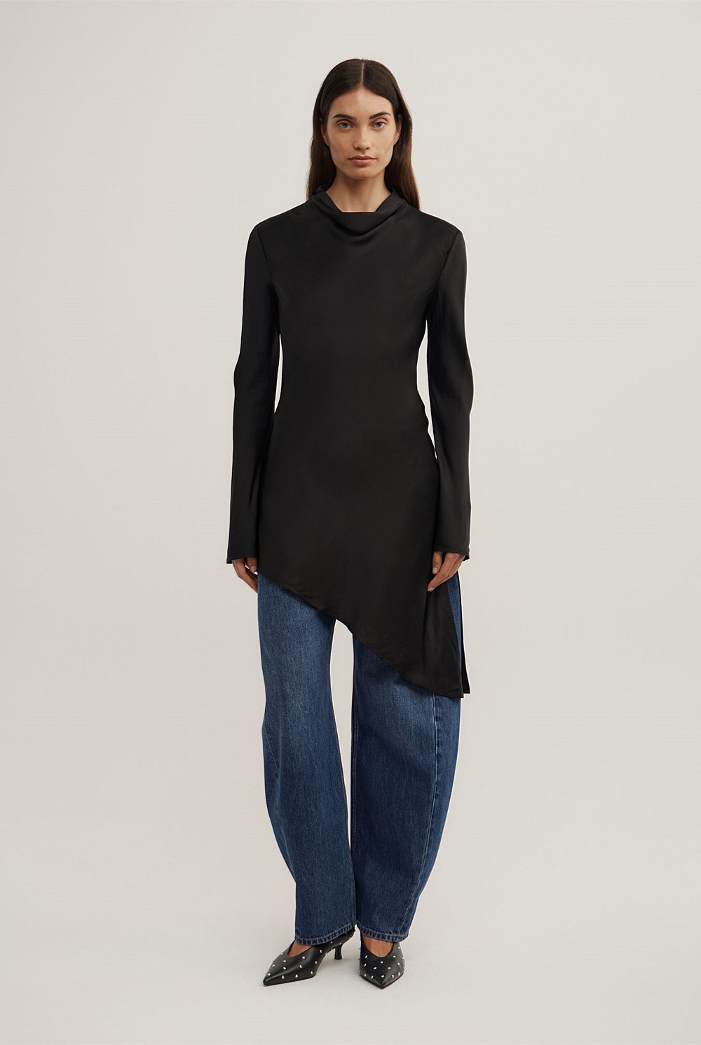 Long Sleeve Asymmetric Tunic Top