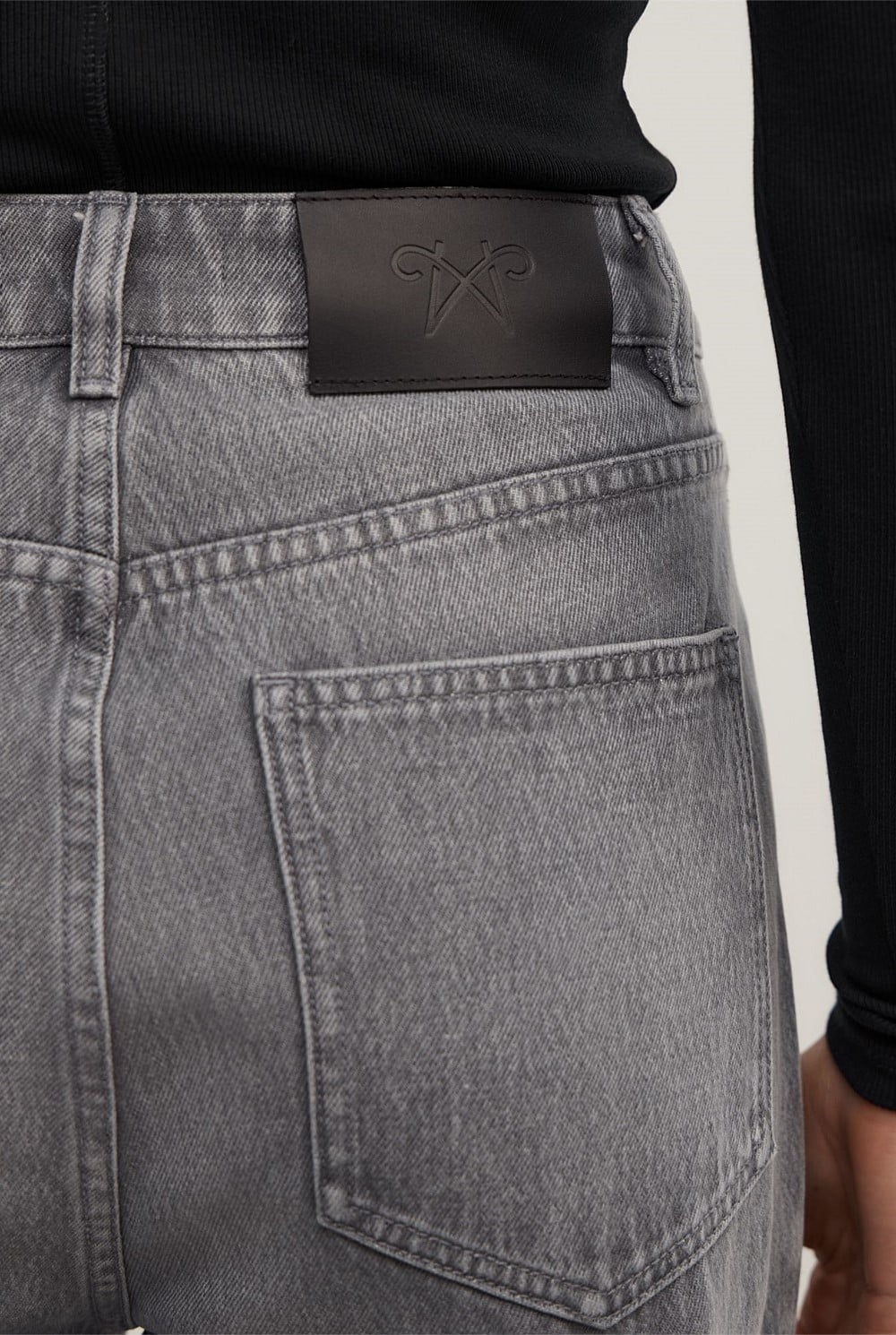 Angled Seam Denim Jeans