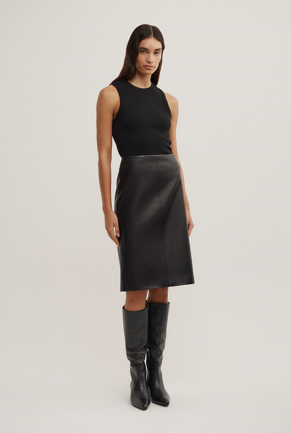 Split Back Midi Skirt
