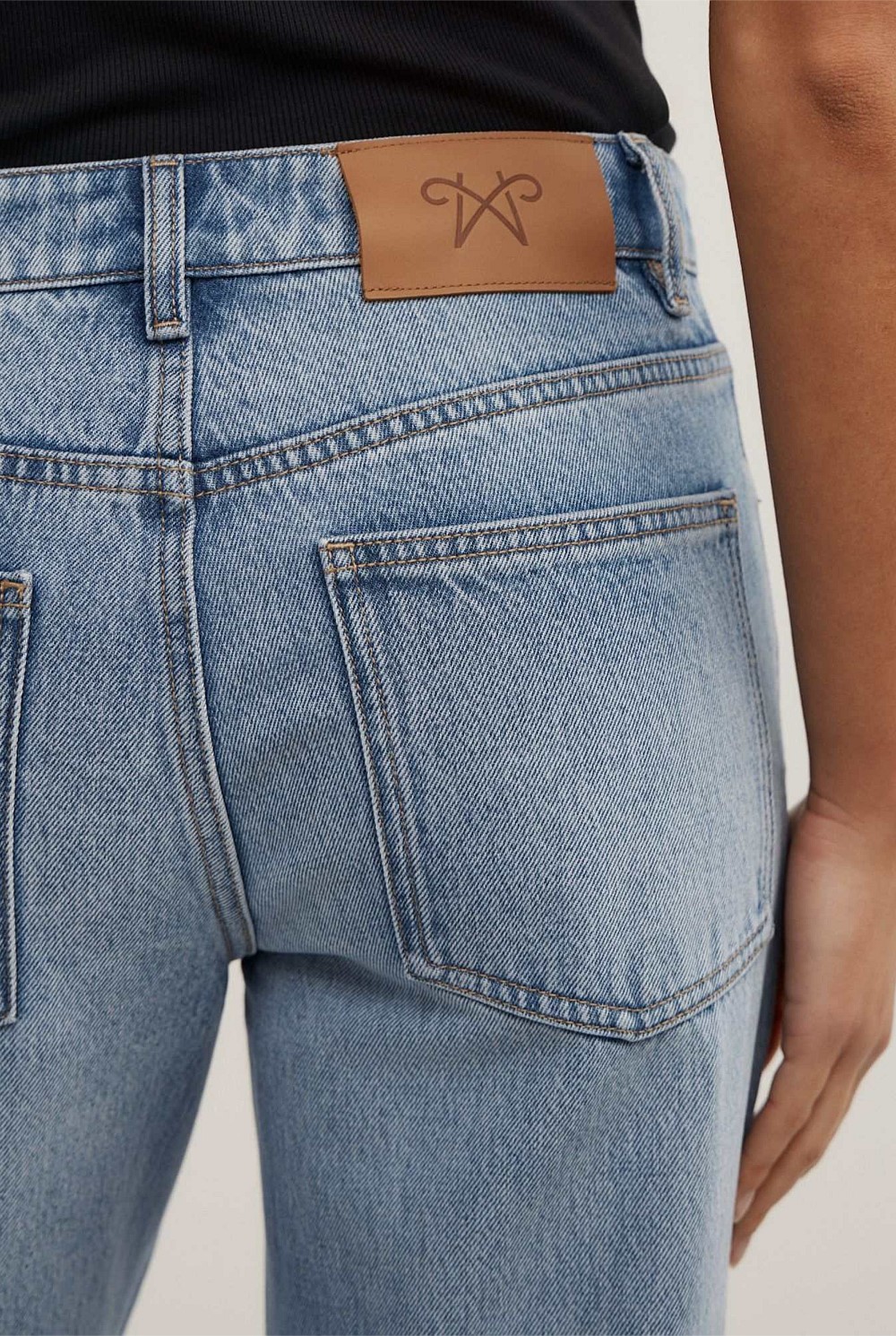 Mid Rise Straight Jeans