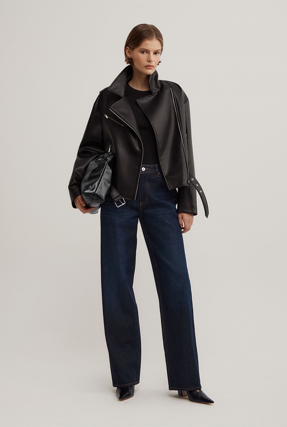 Mid Rise Straight Jeans