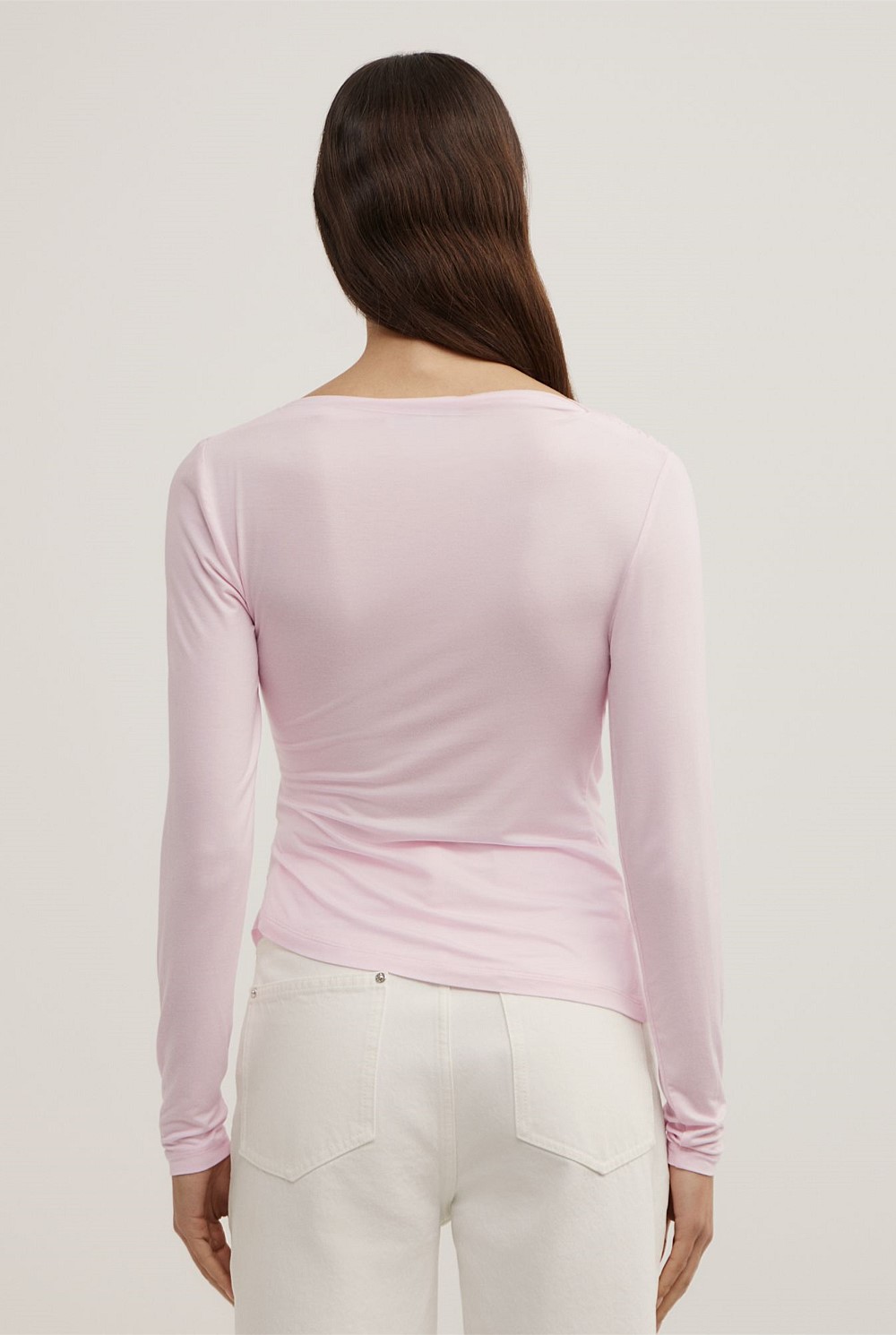 Draped Jersey Long Sleeve Top