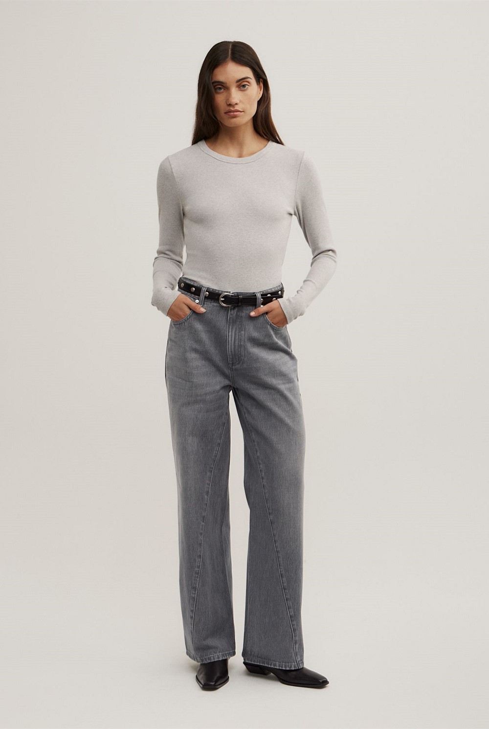 Crew Rib Long Sleeve Top