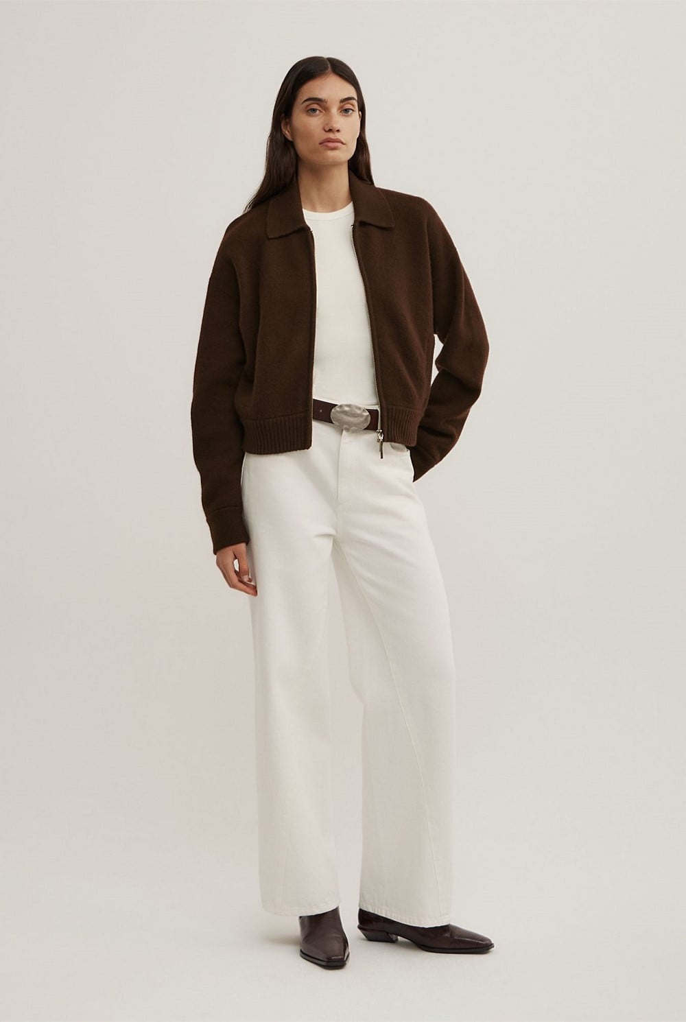 Wool Knit Bomber Jacket