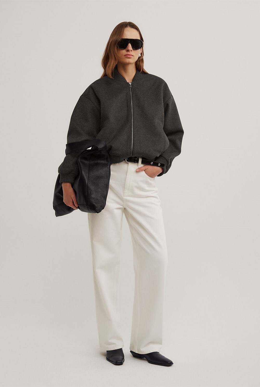 Felted Zip Bomber Jacket