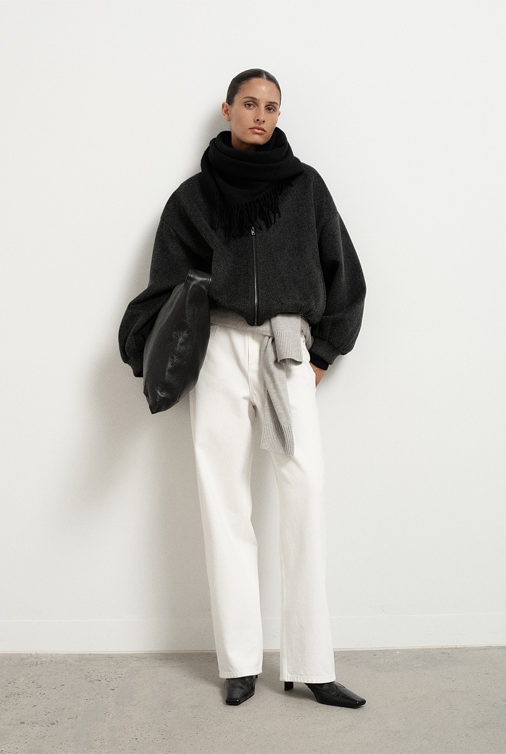 Felted Zip Bomber Jacket