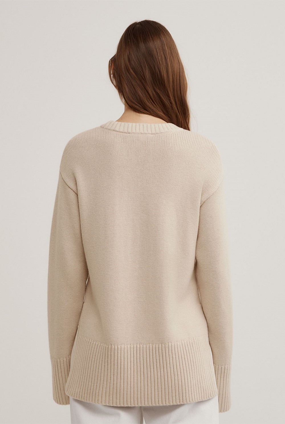 Longline Crew Neck Knit