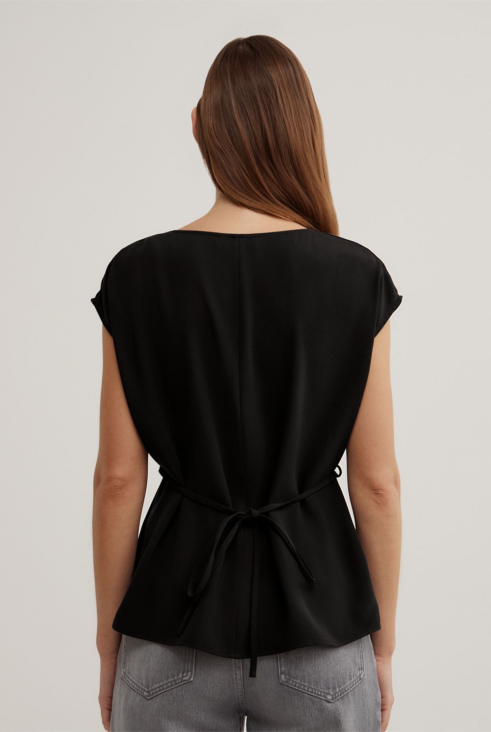 Cowl Tie Belt Top