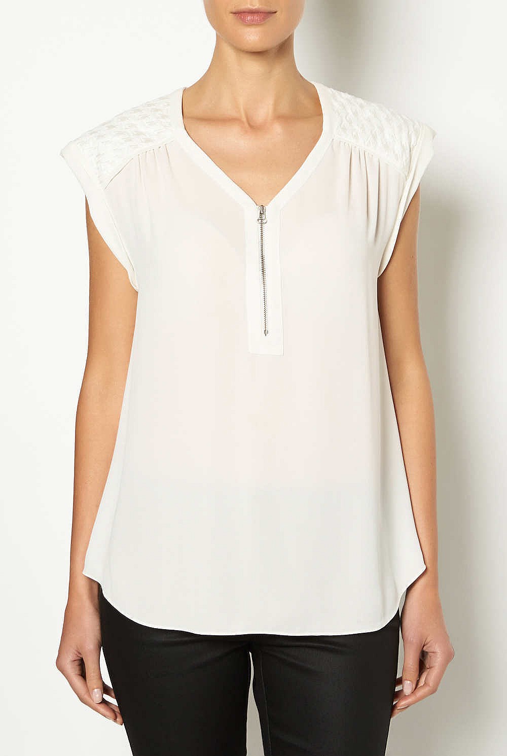Zip Front Blouse