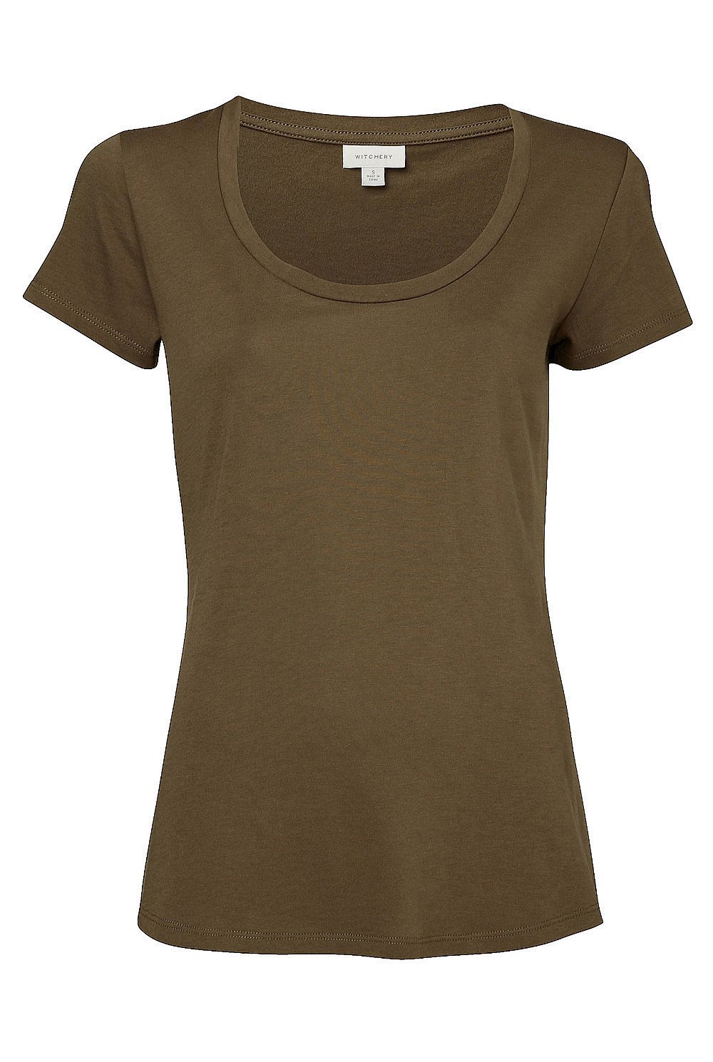 Cotton Basic Scoop Neck Tee