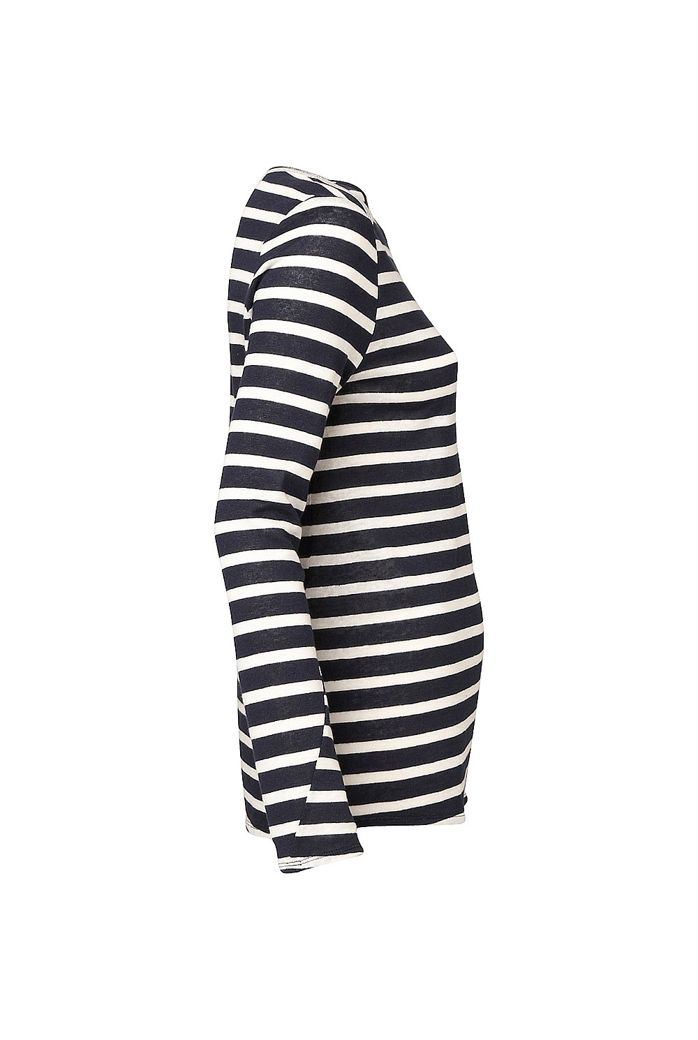 Boat Neck Stripe Linen Tee
